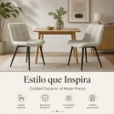 Silla Tapizada de Comedor y Oficina Ergonómica con Base de Metal Reforzado