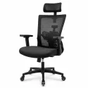 Silla de Escritorio Ergonómica con Respaldo de Malla y Cabecero Ajustable Negro
