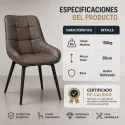 Silla de Comedor Ergonómica de Cuero Sintético Premium con Patas de Acero Reforzado