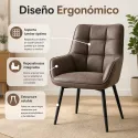 Silla de Comedor Ergonómica de Cuero Sintético Premium con Patas de Acero Reforzado