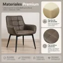 Silla de Comedor Ergonómica de Cuero Sintético Premium con Patas de Acero Reforzado