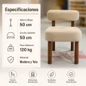 Silla de Diseño Nórdico Ergonómica de Madera Maciza y Terciopelo Suave