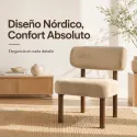 Silla de Diseño Nórdico Ergonómica de Madera Maciza y Terciopelo Suave