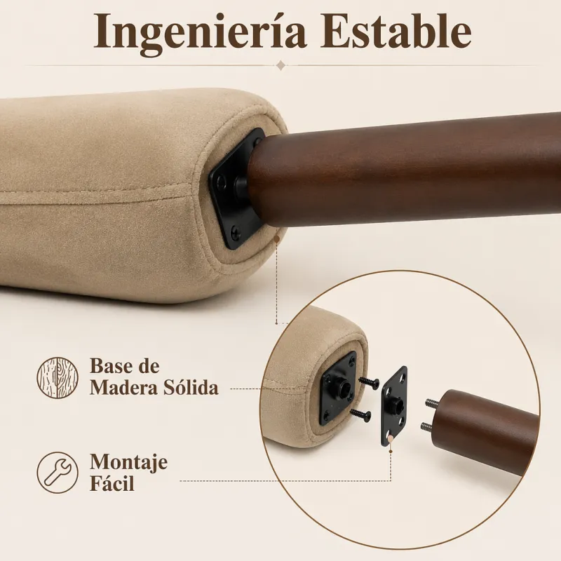 Silla de Diseño Nórdico Ergonómica de Madera Maciza y Terciopelo Suave