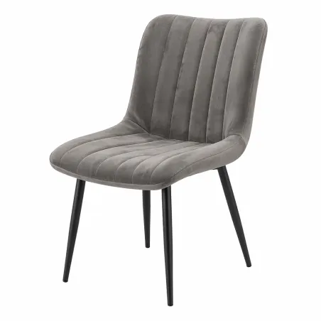 Silla de Comedor Ergonómica de Terciopelo con Patas de Metal Mate