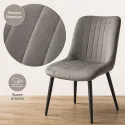 Silla de Comedor Ergonómica de Terciopelo con Patas de Metal Mate