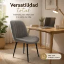 Silla de Comedor Ergonómica de Terciopelo con Patas de Metal Mate