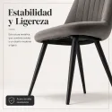 Silla de Comedor Ergonómica de Terciopelo con Patas de Metal Mate