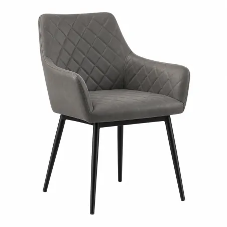 Silla de Comedor y Oficina Ergonómica Giratoria con Respaldo Acolchado en Piel Sintética