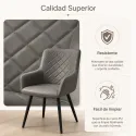Silla de Comedor y Oficina Ergonómica Giratoria con Respaldo Acolchado en Piel Sintética