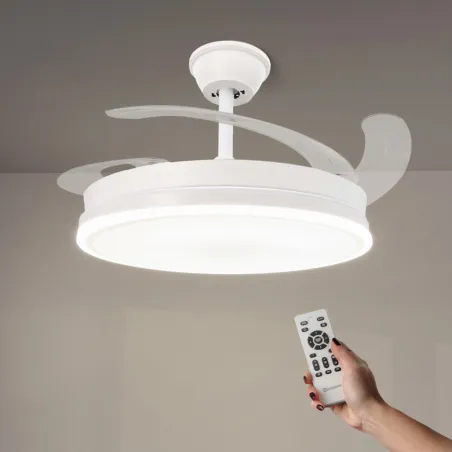 Ventilador de Techo con LED Integrado y Aspas Retráctiles - Modelo OLGA (M mimotec)