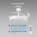 Ventilador de Techo con LED Integrado y Aspas Retráctiles - Modelo OLGA (M mimotec)