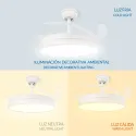 Ventilador de Techo con LED Integrado y Aspas Retráctiles - Modelo OLGA (M mimotec)