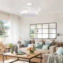 Ventilador de Techo con Luz LED y Aspas Retráctiles Mimotec Otah White 40W+30W DC