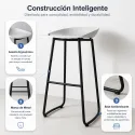 Taburete Alto de Cocina Minimalista y Ergonómico - Modelo Nordic Matte