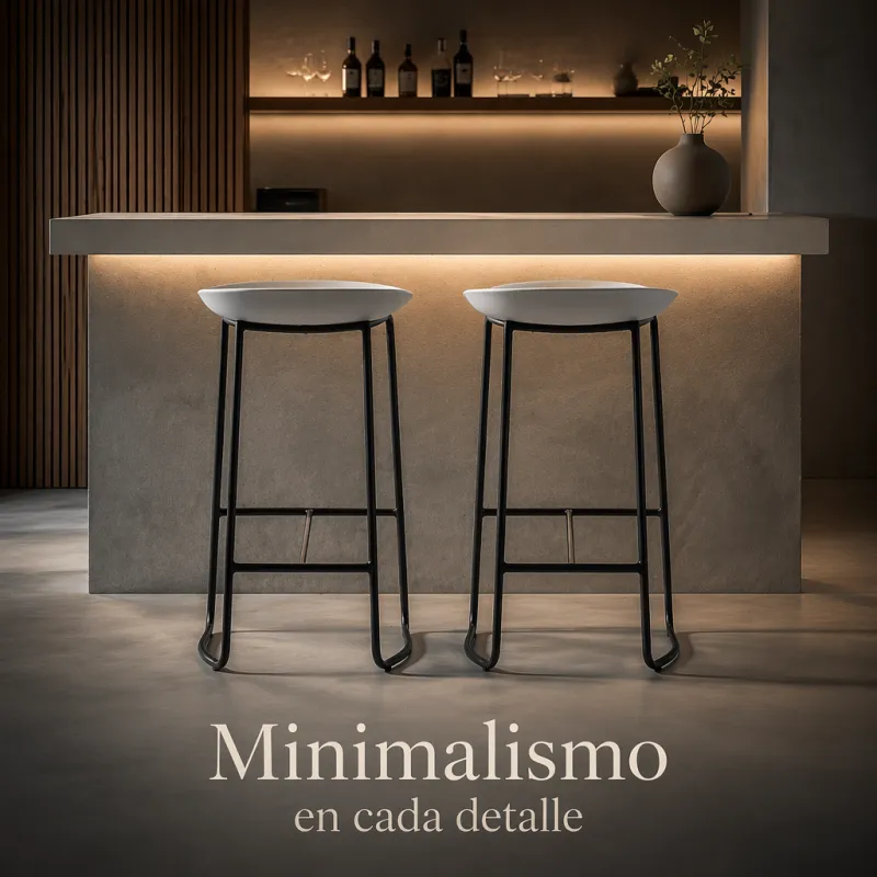 Taburete Alto de Cocina Minimalista y Ergonómico - Modelo Nordic Matte