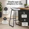 Taburete Alto de Cocina Minimalista y Ergonómico - Modelo Nordic Matte