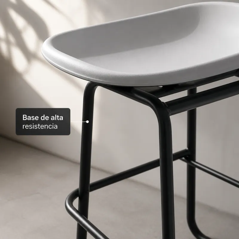 Taburete Alto de Cocina Minimalista y Ergonómico - Modelo Nordic Matte