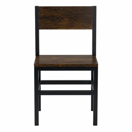 Silla de Comedor Industrial de Metal y Madera de Calidad