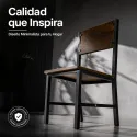 Silla de Comedor Industrial de Metal y Madera de Calidad