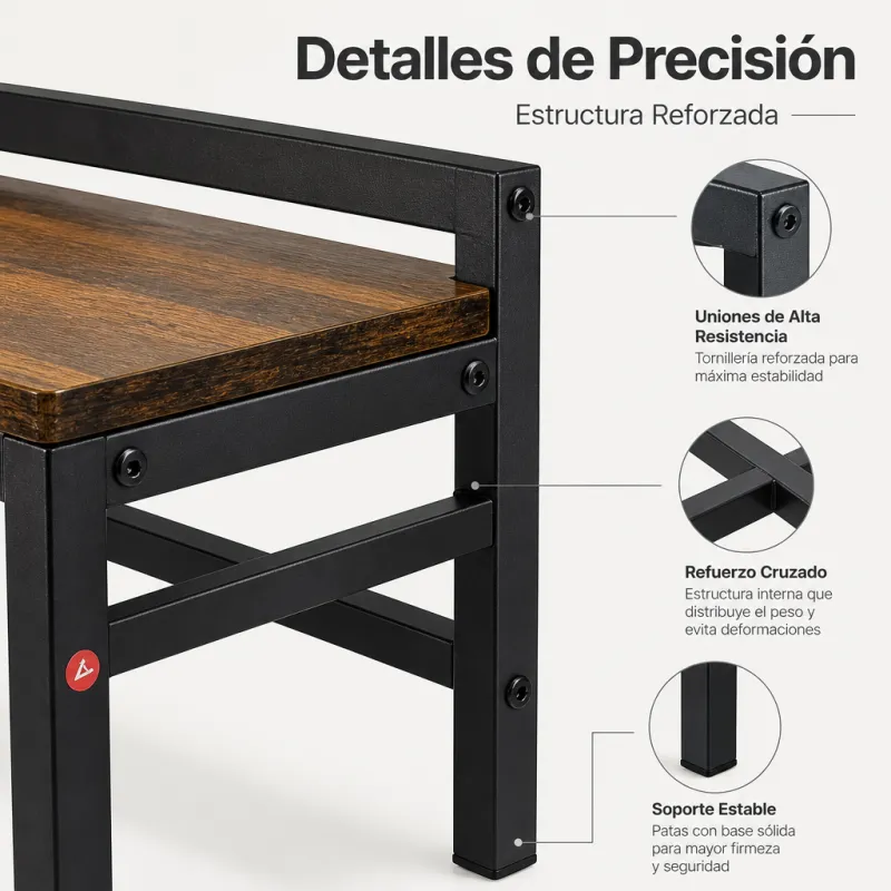 Silla de Comedor Industrial de Metal y Madera de Calidad