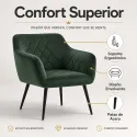 Silla de Comedor Elegancia con Respaldo Ergonómico y Patas de Metal