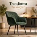 Silla de Comedor Elegancia con Respaldo Ergonómico y Patas de Metal