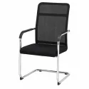 Silla de Oficina Ergonómica con Malla Transpirable y Estructura Cromada