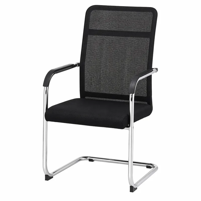 Silla de Oficina Ergonómica con Malla Transpirable y Estructura Cromada