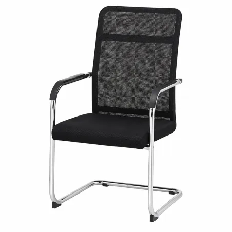 Silla de Oficina Ergonómica con Malla Transpirable y Estructura Cromada