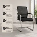 Silla de Oficina Ergonómica con Malla Transpirable y Estructura Cromada