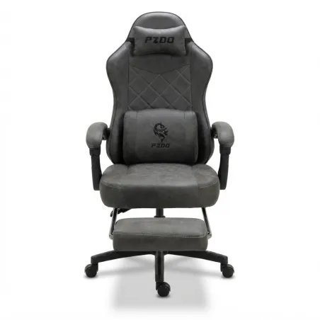 Silla Gaming Ergonómica Reclinable con Reposapiés Extensible y Cojines Premium PZDO