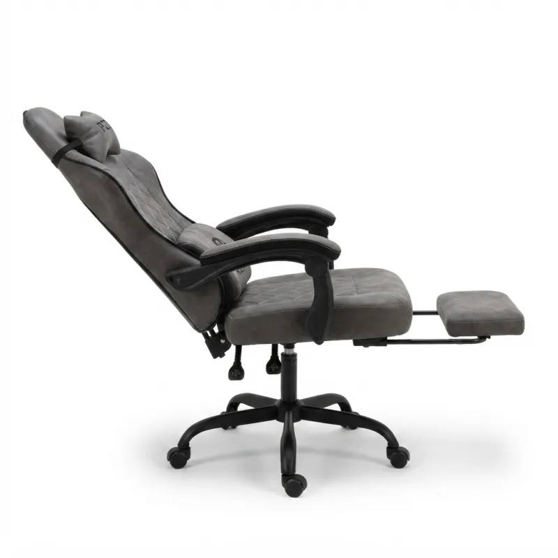 Silla Gaming Ergonómica Reclinable con Reposapiés Extensible y Cojines Premium PZDO