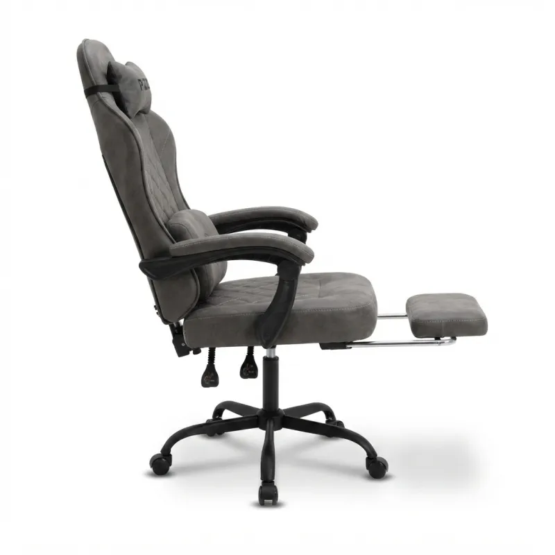 Silla Gaming Ergonómica Reclinable con Reposapiés Extensible y Cojines Premium PZDO