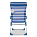 Silla de Playa y Jardín Plegable Reclinable con Almohada Integrada y Rayas Azules
