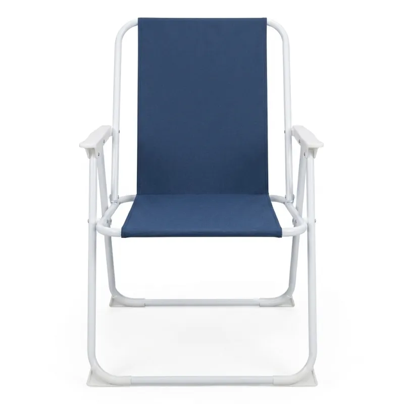 Silla de Jardín Plegable con Reposabrazos Hersfam (Azul Marino / Negro)