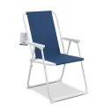 Silla de Jardín Plegable con Reposabrazos Hersfam (Azul Marino / Negro)