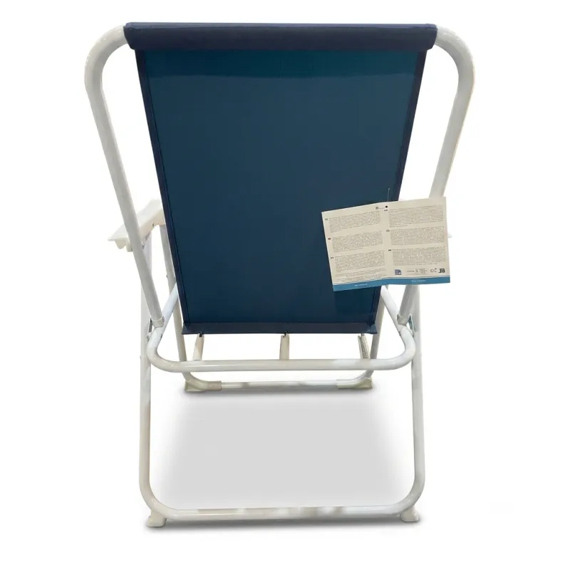 Silla de Jardín Plegable con Reposabrazos Hersfam (Azul Marino / Negro)