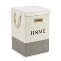 Cesta de Lavandería Plegable con Tapa y Asas de Cuerda HOME 58L