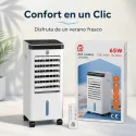 Climatizador Evaporativo Aire Acondicionado Portátil 65W con Mando y Panel Táctil ExtraHouse CF1205BR