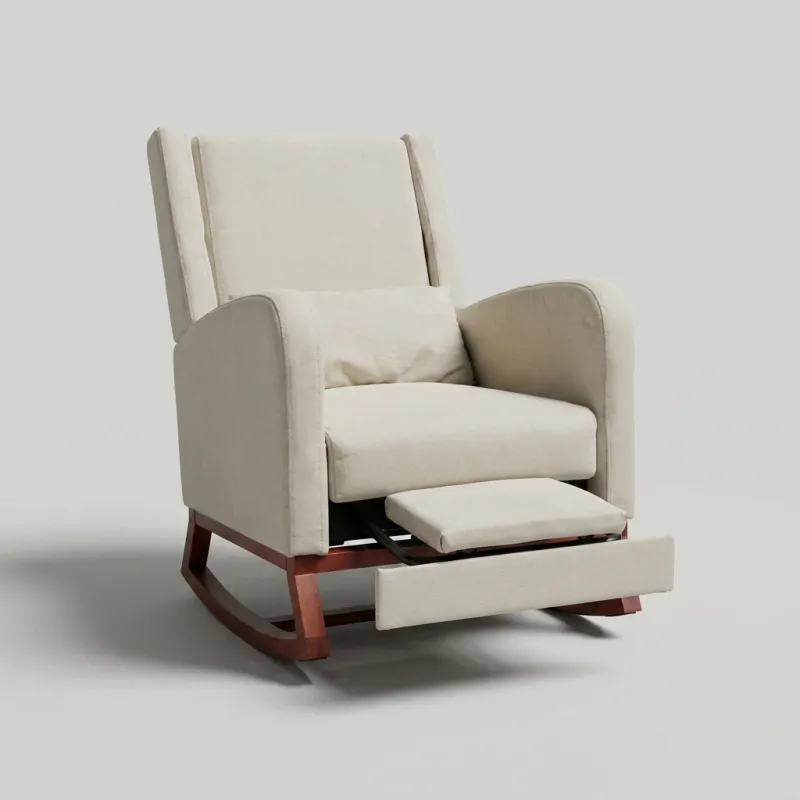 Sillón Mecedora de Lactancia Ergonómico y Reclinable con Reposapiés Integrado RK202
