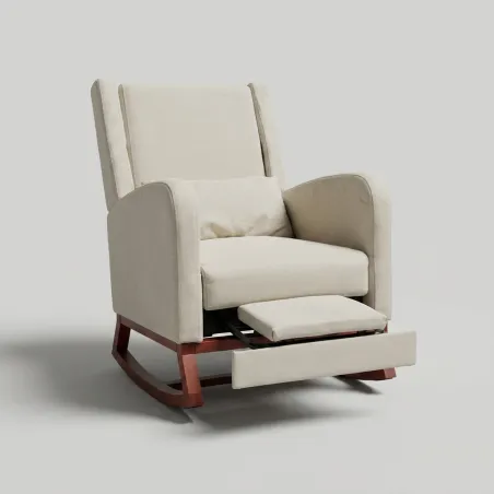 Sillón Mecedora de Lactancia Ergonómico y Reclinable con Reposapiés Integrado RK202