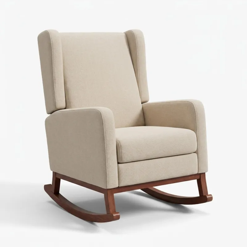 Sillón Mecedora de Lactancia Ergonómico y Reclinable con Reposapiés Integrado RK202