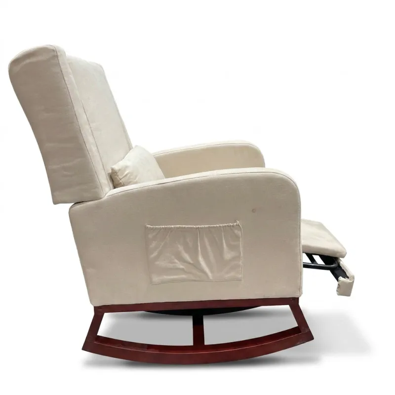 Sillón Mecedora de Lactancia Ergonómico y Reclinable con Reposapiés Integrado RK202
