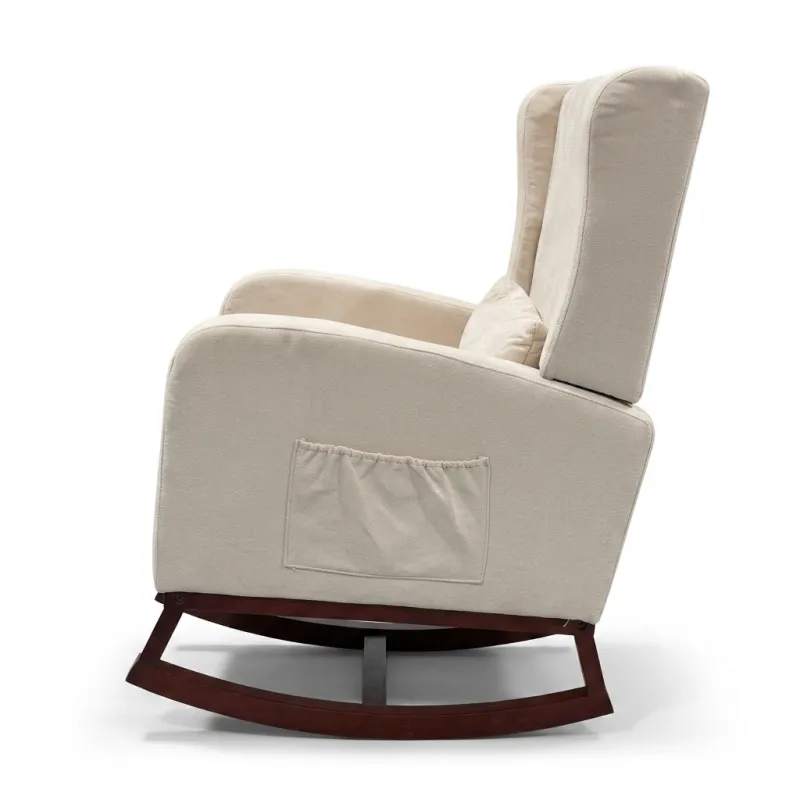Sillón Mecedora de Lactancia Ergonómico y Reclinable con Reposapiés Integrado RK202