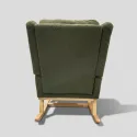Silla Mecedora Ergonómica de Tejido Bouclé con Cojín Lumbar y Estructura de Madera
