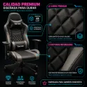 Silla Gaming Racing Ergonómica Reclinable con Cojines y Reposabrazos BY111